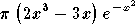 $$\pi\left(2x^3-3x\right)e^{-x^2}$$